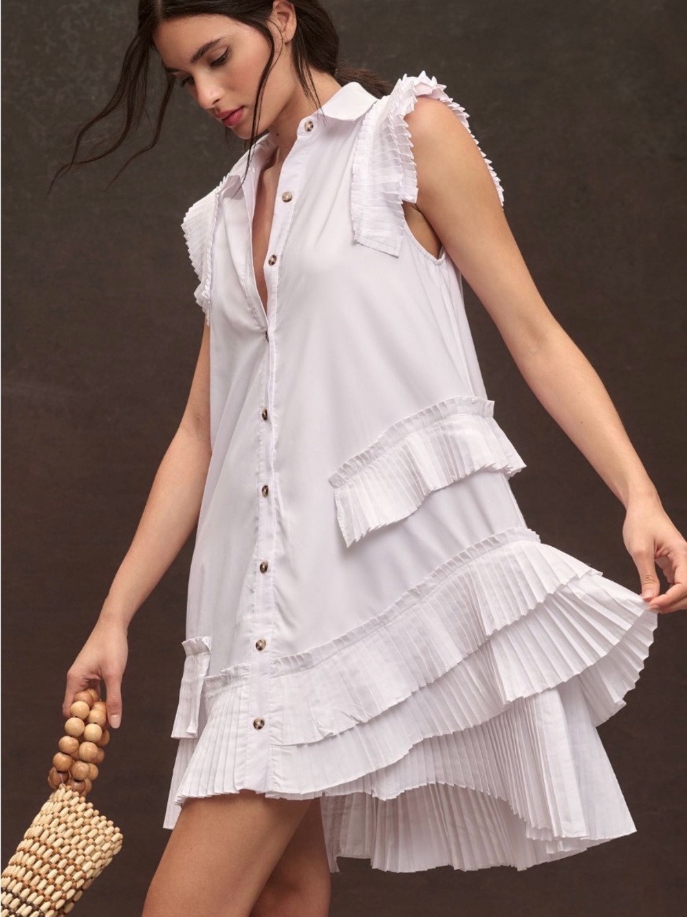 Anthropologie Pleated Dress XS NWT